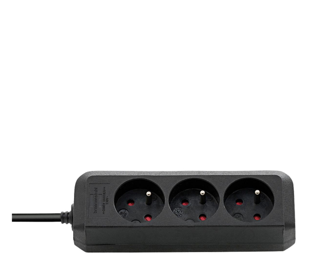 Brennenstuhl Eco-Line - 3 gniazda, 3m czarna - 1126699 - zdjęcie